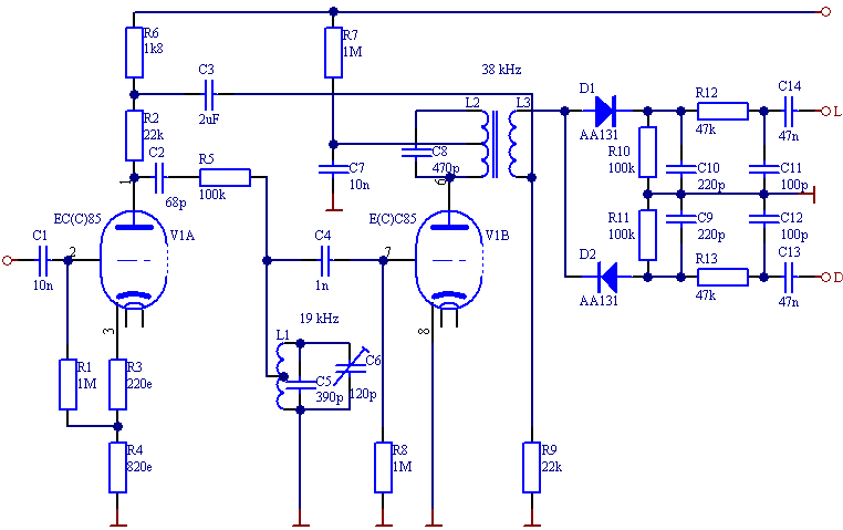 Stereo dekoder z ECC85