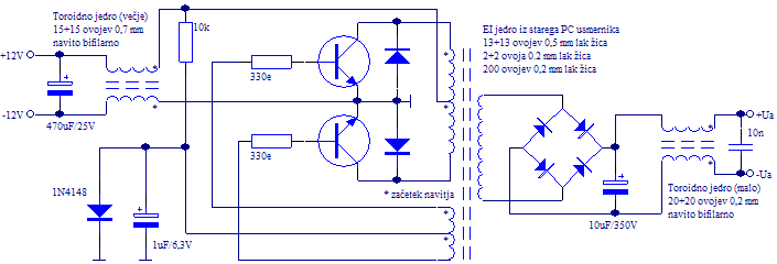 Pretvornik iz 12V na 300V v PDF obliki